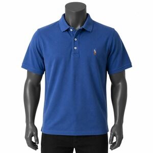 Polo Ralph Lauren Classic Fit Flesh Pony Polo Shirt Short Sleeve Casual Blue M